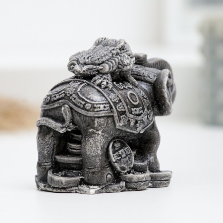 Figure "Elephant on Money" under stone, 7.5x4.5x6cm-3