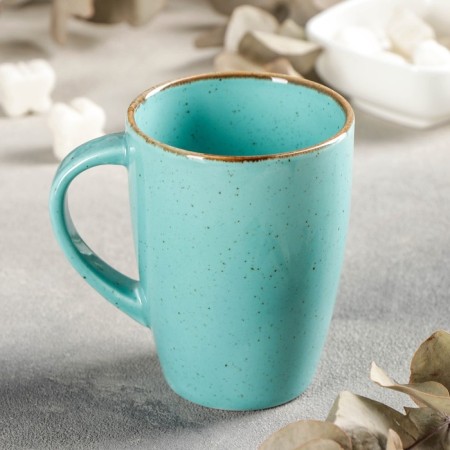 Turquoise mug, 250 ml, porcelain, turquoise color-2