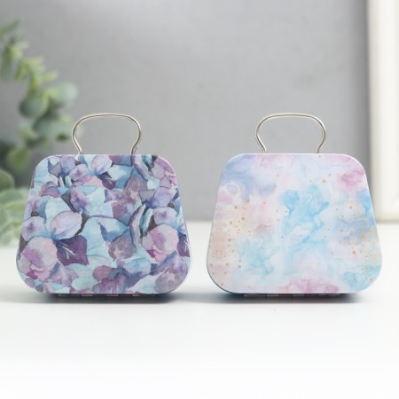 Casket Metal handbag "Flower" mix 5.5x7x3 cm-3