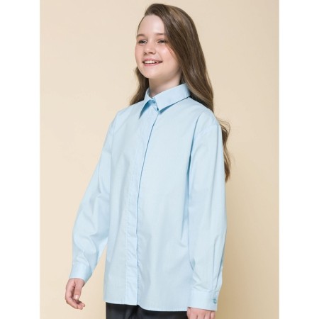 Blouse for girls, height 140 cm, blue color