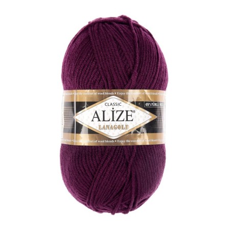 Yarn "Lanagold" 51% acrylic, 49% wool 240m/100g (111 plums)-1