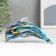 Souvenir glass "Dolphin multicolor" under the Muranian glass mix 8.5x12 cm