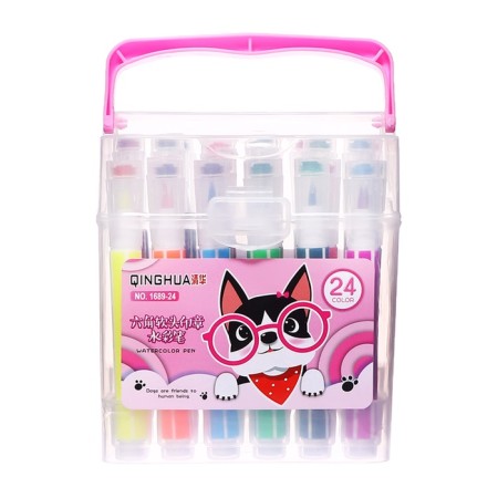 Flomasters 24 Colors thick with printed a ventilated cap, pink-5
