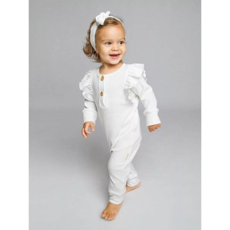 Children's overalls with ruffles fashion, height 74 cm, milk color-1