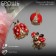 Brooch "God's Layer" form mix, red-black color in gold (indivisible packing 12 pcs., Price per pcs.)