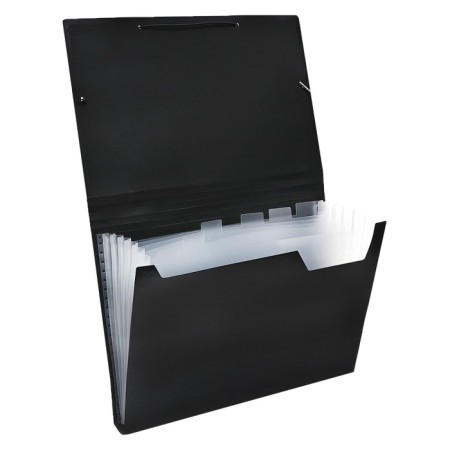 Folder file Calligrata 6 department. A4 plastic 0.7mm black. Mix TsV rubber bands-2