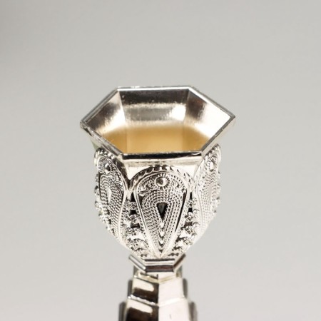 Summary metal per 1 candle "Pattern" silver 19.8x8x8 cm-2
