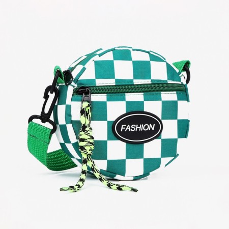 Bag's bag with lightning, external pocket, adjustable belt, green color