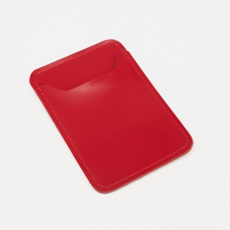 Cardholder on the phone Textura, leather chic, red color-3