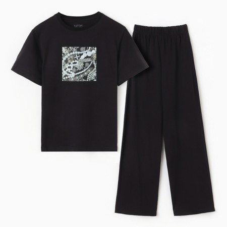 Pajama female (T -shirt and trousers) KAFTAN p. 48-50, black-4