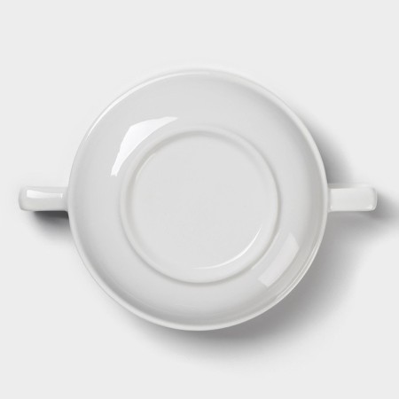 Porcelain broth Magistro "Blanche", 2 items: Boier 450 ml, saucer d = 18 cm, white color-5