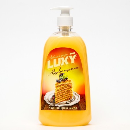 Cream-soap LUXY LUXY "Favorite Dessert" honey cake with a dispenser, 1 liter-1