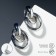 Earrings Metal "Geometry" ovals on the ring, color silver