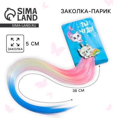 Hair clips, colored strand "You are a miracle!"