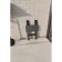 Folding stool "Lounge", 300 × 300 × 450 mm, DPP gray / frame metal black matte