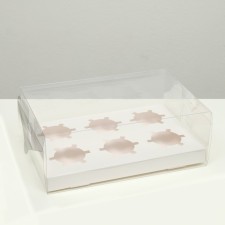 Box for 6 cupcakes, white, 26.8 × 18.2 × 10 cm