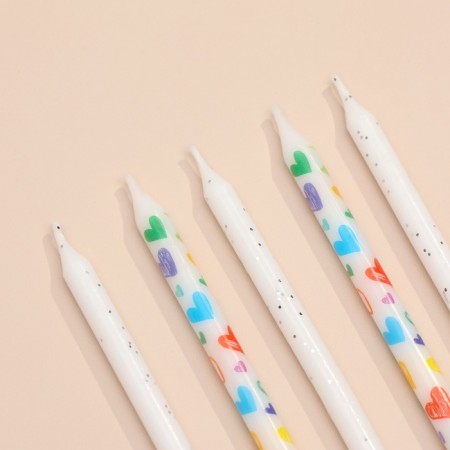 Candles for the Cake "Heart", 12 pcs, white-2
