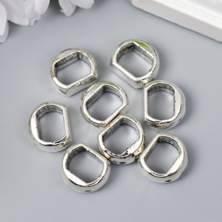 Bead for creativity Metal "Three holes" silver G307B769 1.5x0.8 cm-2
