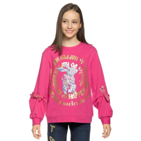Sweatshirt for girls, height 122 cm, raspberry color