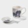 Ceramic mug with a spoon on the Lavender stand, 330 ml, Mix drawing