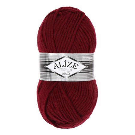 Yarn "Superlana Maxi" 75% acrylic, 25% wool 100m/100g (57 burgundy)-1
