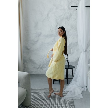 Frequency bathrobe, size 46, yellow color-3