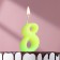 Candle for the cake number "Luminescent", 5.5 cm, number "8"