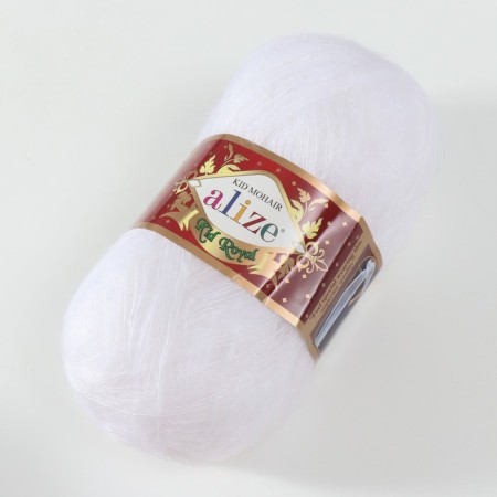 Yarn "Kid Royal 50" 62% moher, 38% polyamide 500m/50g (55 white)-1