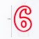 Candle for cake the number "6", tone rim, 7 cm, mix