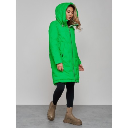 Coat insulated winter female, size 42, green color-7