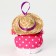 Soft toy "Doll" in a pink dress, on a suspension, 10 cm