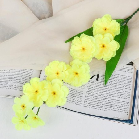 Flowers artificial "Sakura branch" 70 cm, yellow
