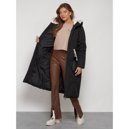 Coat insulated winter female, size 50, black color-20