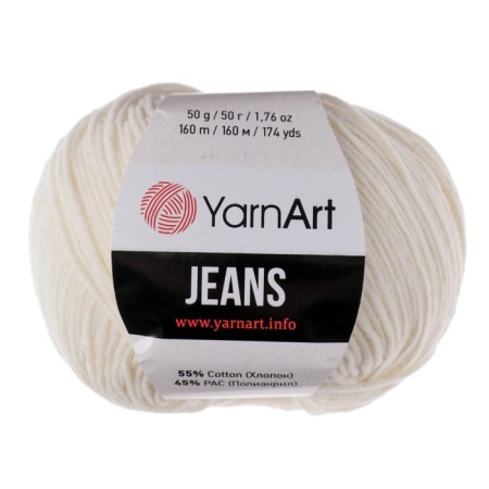 Yarn "jeans" 55% cotton, 45% acrylic 160m/50g (03 milk)-1