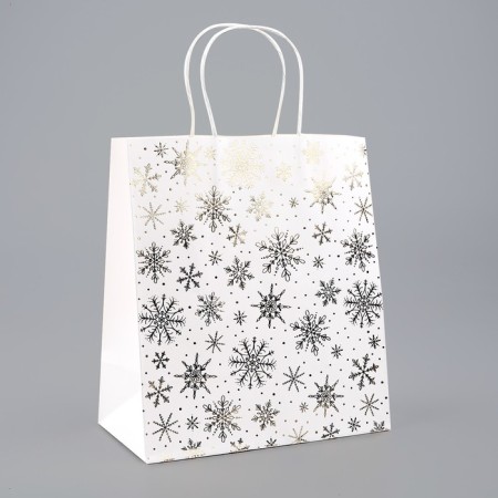 Package Gift New Year's craft "Snowflakes", 22 x 25 x 12 cm, New Year-1