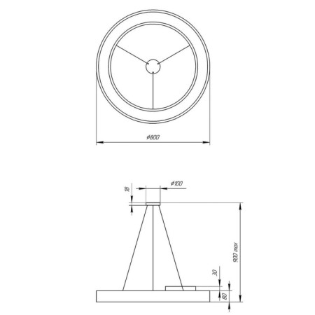 LED LED GEOMETRIA Ring 56W 4000K 4200LM IP40 80x80x8 black-2