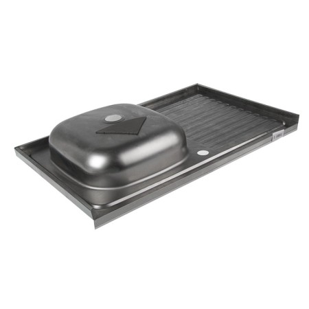 Kitchen sink "Vladiks", invoice, without siphon, 80x50 cm, left, stainless steel 0.4 mm-2