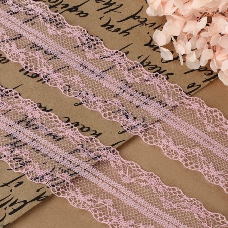 Capricon lace, 40 mm × 10 ± 1 m, pink color-1