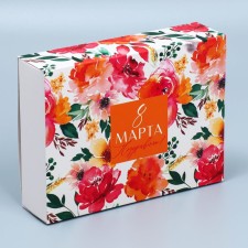 Confectionery box, Watercolor packaging, March 8, 20 x 15 x 5 cm