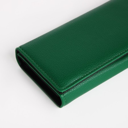 Women's wallet on magnet, green color-2