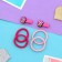 Hair Set "Baby" (4 elastic bands, 2 clamps 3.5 cm) Flower, pink