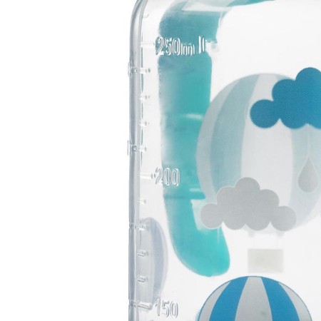 A bottle for feeding "delicate cloudy", a classic throat, with handles, 250 ml., 0 months., Biryuzovoy color-2