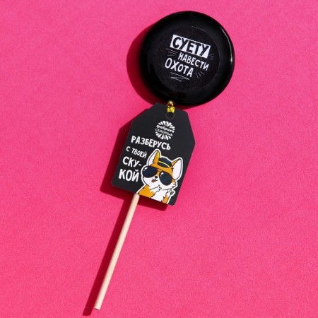 Lollipop with a seal on the wand "vanity to hunt", taste: Cola, 25 g.-1
