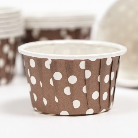 Muffin baking uniform, brown in white peas, 3.8 x 3 cm-1