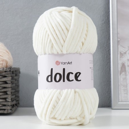 Yarn "Dolce" 100% micropoliester 120m/100g (745 dairy) mix-5