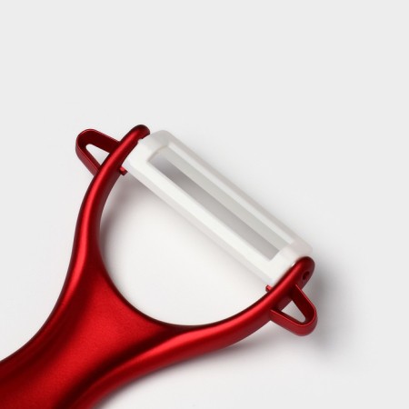 Kitchen kit on the stand “bend”, 5 objects: 4 knife, blade 7.5 cm, 10 cm, 13 cm, 15 cm, vegetable cleaning, red color-7