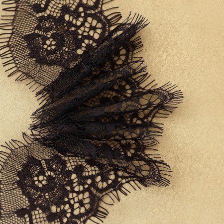 Lace cilia, 75 mm × 9 ± 0.5 m, in Bobin 3 pcs 3 m, black color-3