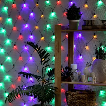 Garland "Network" 1.6 × 1.6 m, IP20, dark thread, 144 LED, glow of multi, 8 modes, 220 V