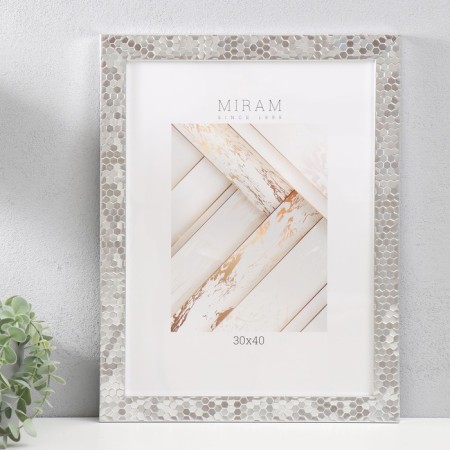 Photo frame Plastic "Mira" 30x40 cm, 651628 metallic (plastic screen)-1