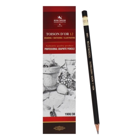 Pencil Professional Chernographic 2.5 mm, KOH-I-NOOR 1900 3B, L = 175 mm